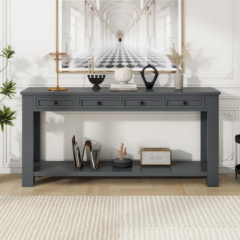 Console pour entrée, couloir, table de canapé avec tiroirs de rangement et étagère inférieure
