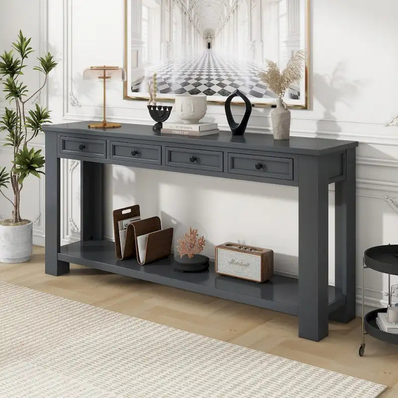 Console pour entrée, couloir, table de canapé avec tiroirs de rangement et étagère inférieure