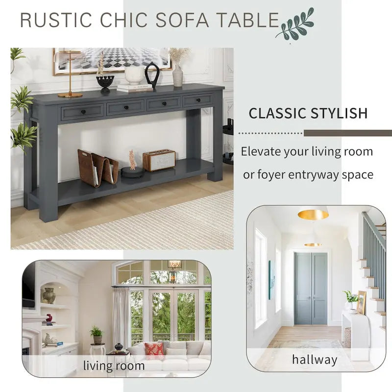 Console pour entrée, couloir, table de canapé avec tiroirs de rangement et étagère inférieure