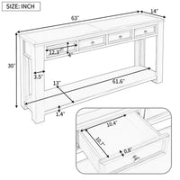Console pour entrée, couloir, table de canapé avec tiroirs de rangement et étagère inférieure