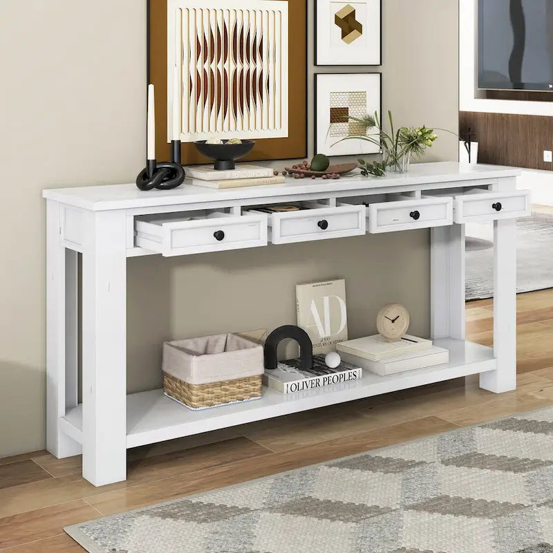 Console pour entrée, couloir, table de canapé avec tiroirs de rangement et étagère inférieure
