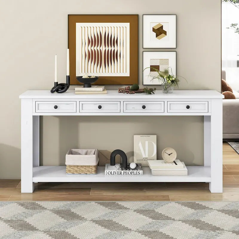 Console pour entrée, couloir, table de canapé avec tiroirs de rangement et étagère inférieure