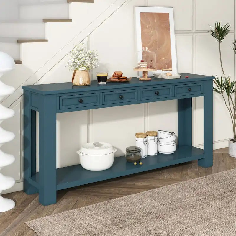 Console pour entrée, couloir, table de canapé avec tiroirs de rangement et étagère inférieure