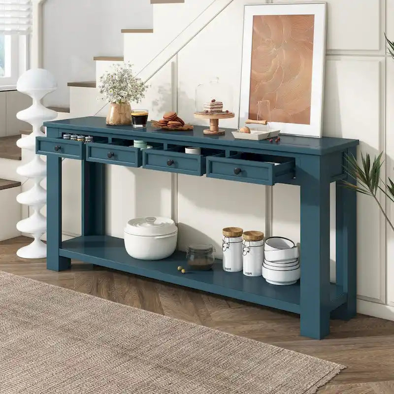 Console pour entrée, couloir, table de canapé avec tiroirs de rangement et étagère inférieure