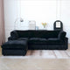 Canapé sectionnel moderne en L en tissu polyester avec pouf