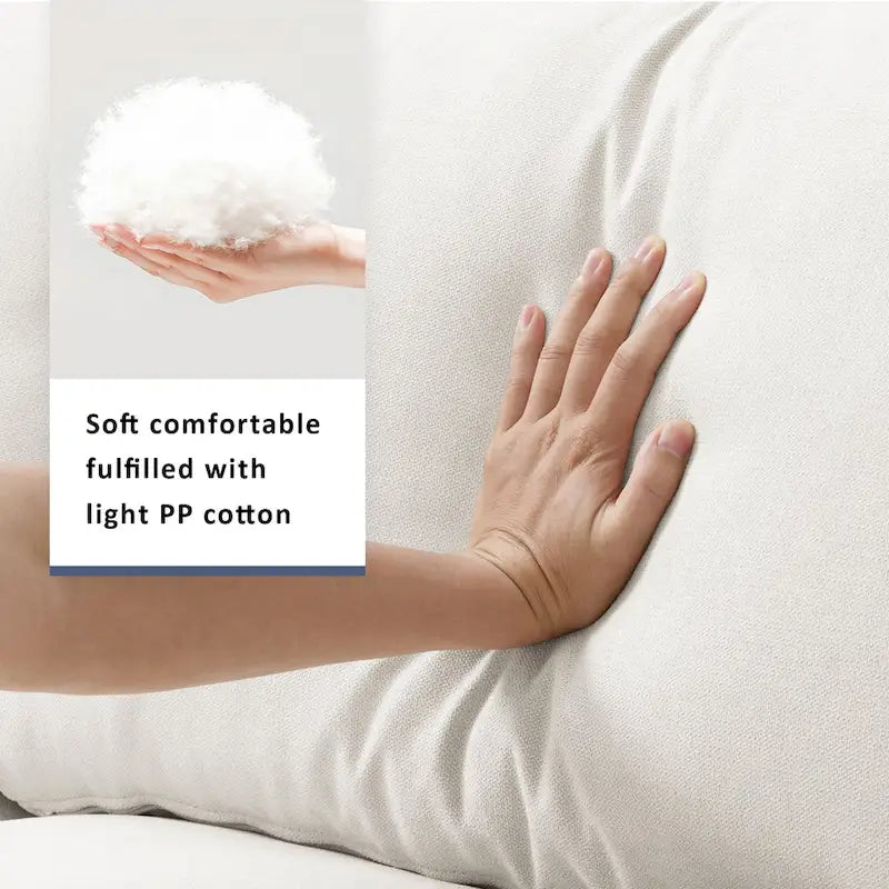 Canapé sectionnel moderne en L en tissu polyester avec pouf