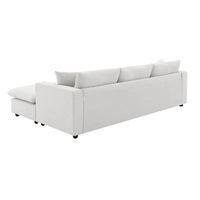 Canapé sectionnel moderne en L en tissu polyester avec pouf