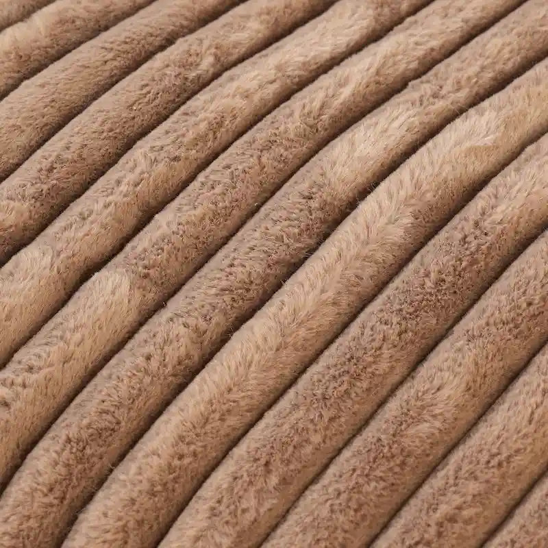 Canapé sectionnel moderne en L en tissu polyester avec pouf