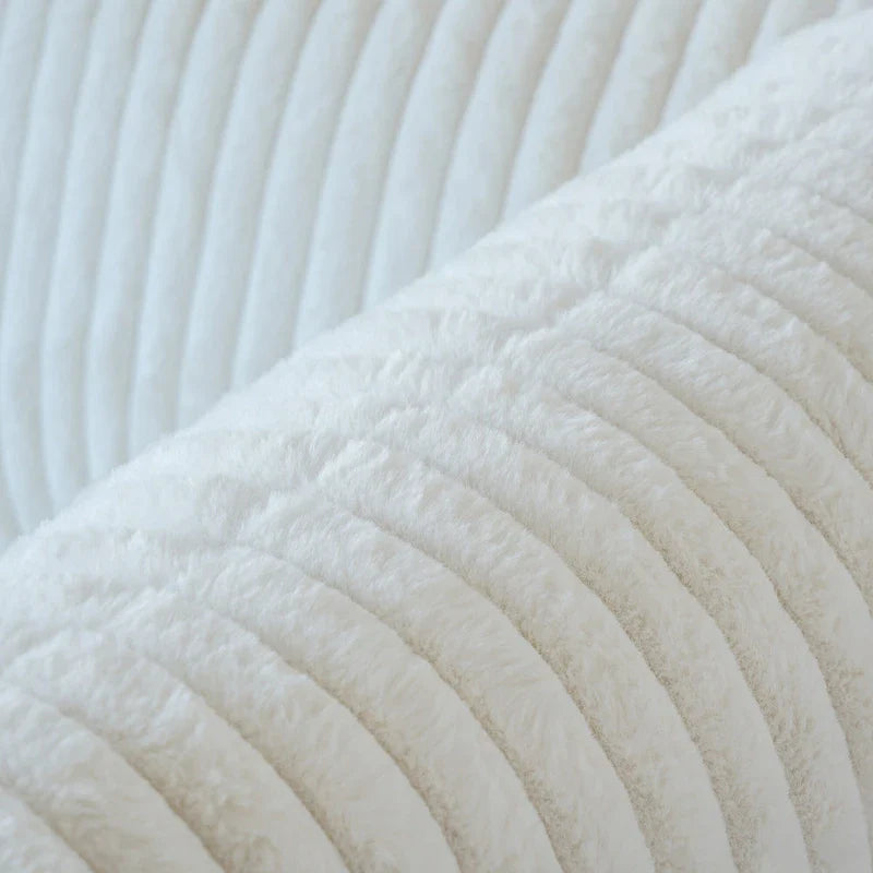 Canapé sectionnel moderne en L en tissu polyester avec pouf