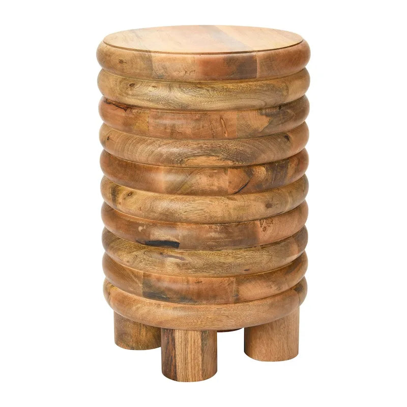 Table d'appoint ou tabouret Vintage en bois massif Dossier