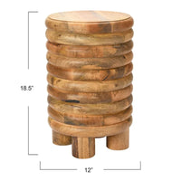 Table d'appoint ou tabouret Vintage en bois massif Dossier