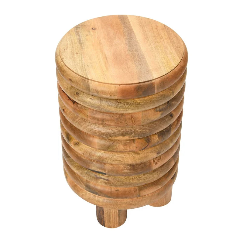Table d'appoint ou tabouret Vintage en bois massif Dossier
