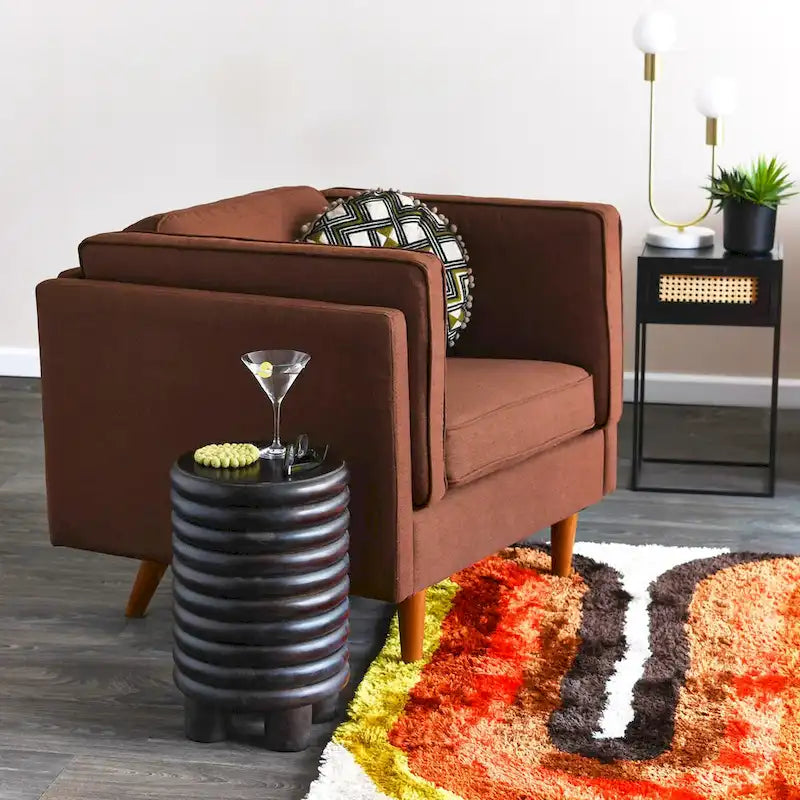 Table d'appoint ou tabouret Vintage en bois massif Dossier