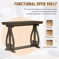 Console vintage rustique 48 pouces - Table d'entrée style ferme avec étagère ouverte et construction robuste