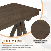 Console vintage rustique 48 pouces - Table d'entrée style ferme avec étagère ouverte et construction robuste
