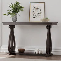 Console vintage rustique 48 pouces - Table d'entrée style ferme avec étagère ouverte et construction robuste