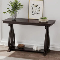 Console vintage rustique 48 pouces - Table d'entrée style ferme avec étagère ouverte et construction robuste