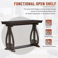 Console vintage rustique 48 pouces - Table d'entrée style ferme avec étagère ouverte et construction robuste