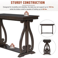 Console vintage rustique 48 pouces - Table d'entrée style ferme avec étagère ouverte et construction robuste