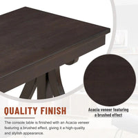 Console vintage rustique 48 pouces - Table d'entrée style ferme avec étagère ouverte et construction robuste