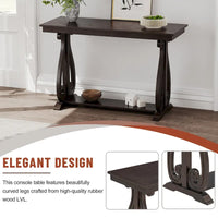 Console vintage rustique 48 pouces - Table d'entrée style ferme avec étagère ouverte et construction robuste