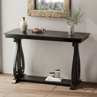 Console vintage rustique 48 pouces - Table d'entrée style ferme avec étagère ouverte et construction robuste