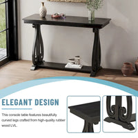 Console vintage rustique 48 pouces - Table d'entrée style ferme avec étagère ouverte et construction robuste