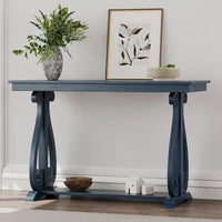 Console vintage rustique 48 pouces - Table d'entrée style ferme avec étagère ouverte et construction robuste