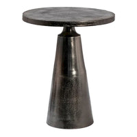 Table d'appoint Jett 20 avec piètement piédestal en aluminium noir nickelé