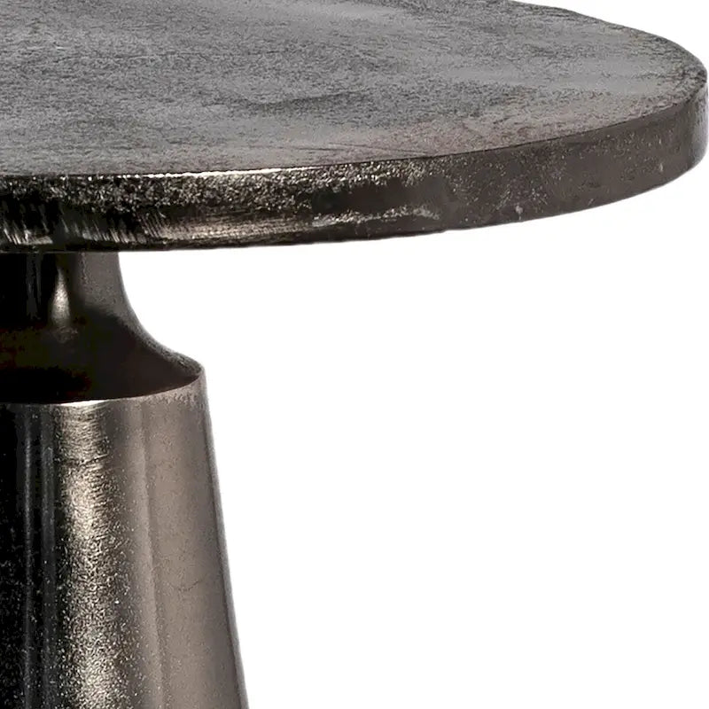 Table d'appoint Jett 20 avec piètement piédestal en aluminium noir nickelé