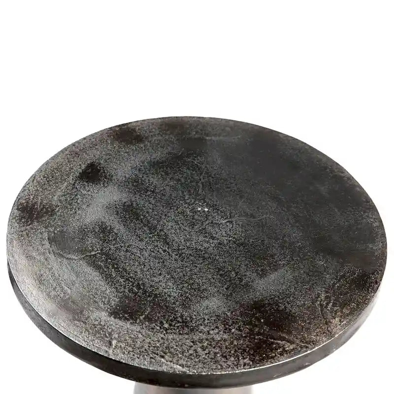 Table d'appoint Jett 20 avec piètement piédestal en aluminium noir nickelé
