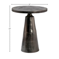 Table d'appoint Jett 20 avec piètement piédestal en aluminium noir nickelé