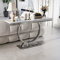 Console rectangulaire de 50 pouces avec base ronde