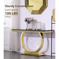 Console rectangulaire de 50 pouces avec base ronde