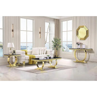 Console rectangulaire de 50 pouces avec base ronde