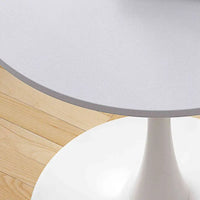 Table à manger ronde moderne 32 pouces à base en métal avec plateau en MDF