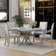 Ensemble de salle à manger 5 pièces, table à manger ronde extensible et 4 chaises à dossier rembourré pour cuisine et salle à manger