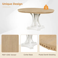 Ensemble de salle à manger 5 pièces, table à manger ronde extensible et 4 chaises à dossier rembourré pour cuisine et salle à manger