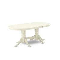 Ensemble de salle à manger East West Furniture - une table à manger ovale et chaises à assise en bois, blanc lin (options de pièces)