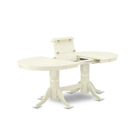Ensemble de salle à manger East West Furniture - une table à manger ovale et chaises à assise en bois, blanc lin (options de pièces)