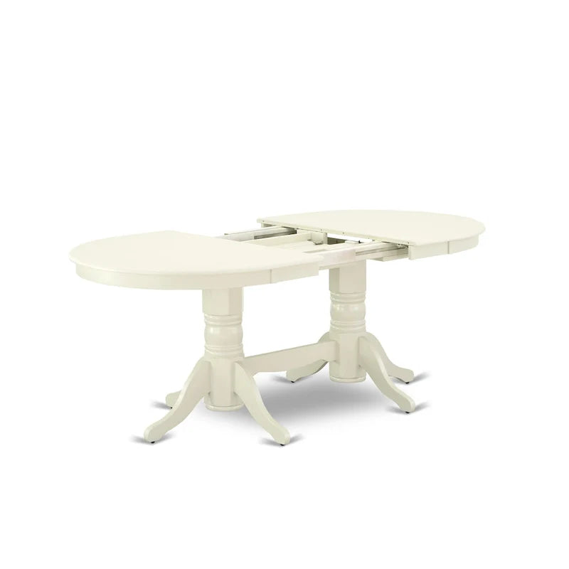 Ensemble de salle à manger East West Furniture - une table à manger ovale et chaises à assise en bois, blanc lin (options de pièces)