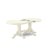 Ensemble de salle à manger East West Furniture - une table à manger ovale et chaises à assise en bois, blanc lin (options de pièces)