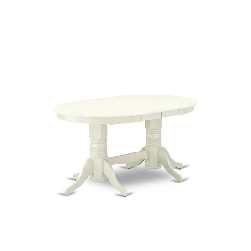 Ensemble de salle à manger East West Furniture - une table à manger ovale et chaises à assise en bois, blanc lin (options de pièces)