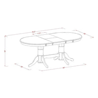 Ensemble de salle à manger East West Furniture - une table à manger ovale et chaises à assise en bois, blanc lin (options de pièces)