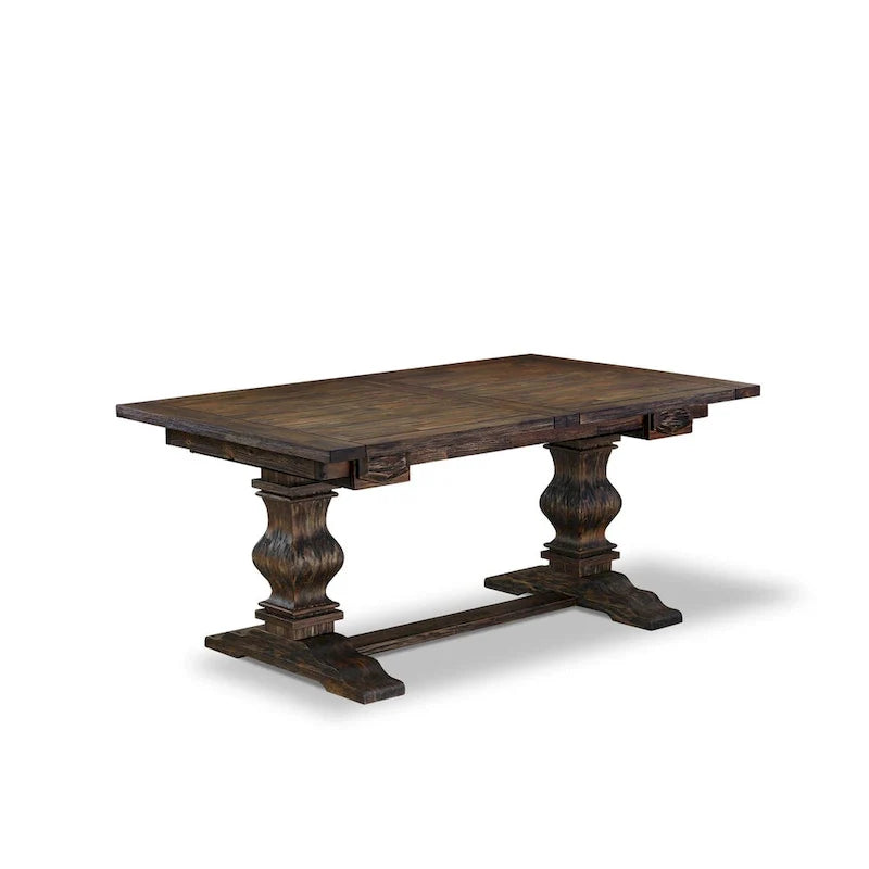 East West Furniture Ensemble de salle à manger composé d'une table rectangulaire en bois et de chaises rembourrées, Jacobean (options de pièces)