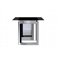 Table à manger rectangulaire Lior avec plateau en verre/pierre frittée et piétement en acier
