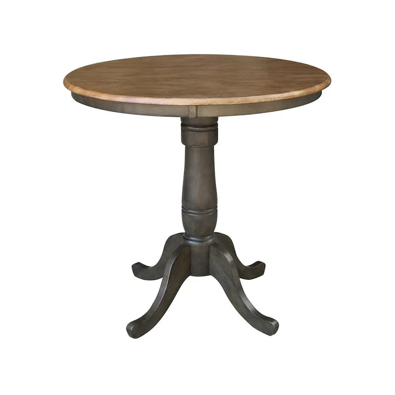 Table hauteur comptoir ronde de 36 po avec 2 tabourets à dossier en X - Ensemble 3 pièces