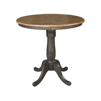 Table hauteur comptoir ronde de 36 po avec 2 tabourets à dossier en X - Ensemble 3 pièces