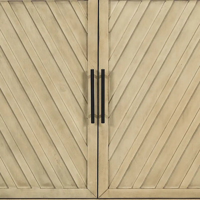 Buffet vintage classique en bois avec étagères internes réglables
