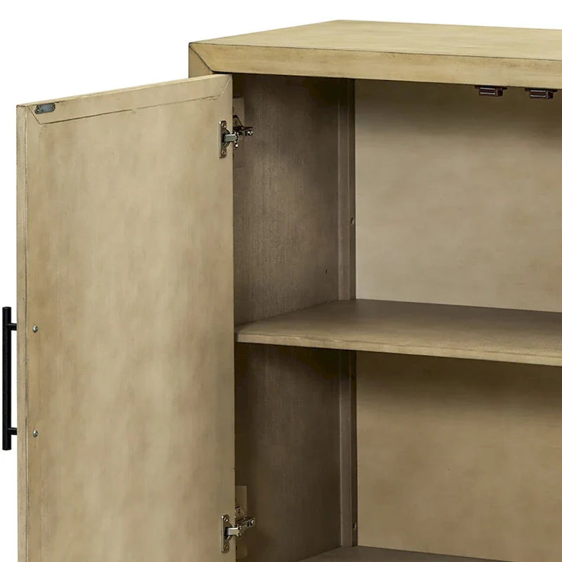 Buffet vintage classique en bois avec étagères internes réglables